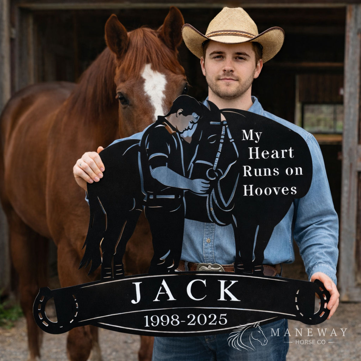 My Heart Runs on Hooves Stall Sign – view 2
