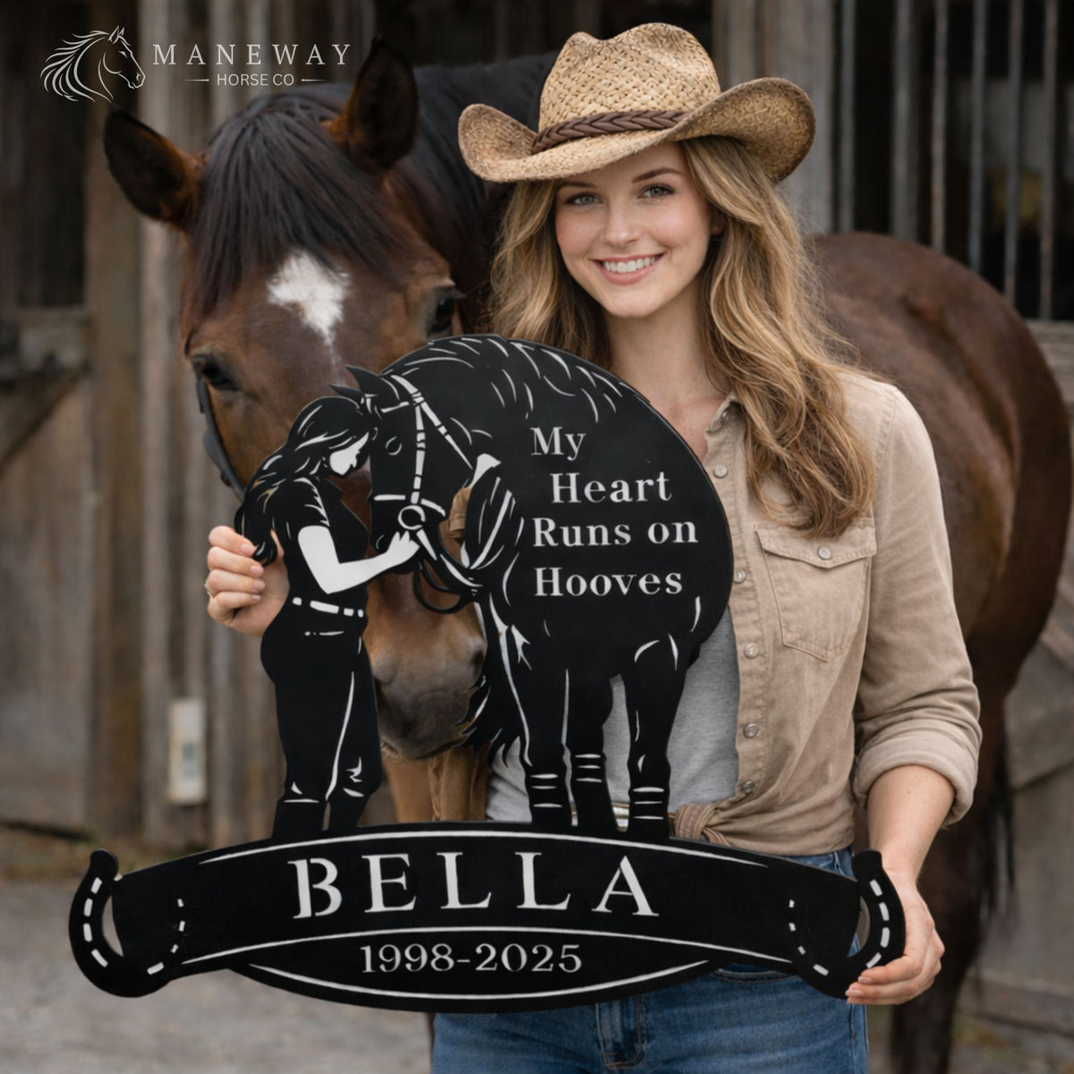 My Heart Runs on Hooves Memorial Sign