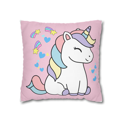 Sleepy Pastel Unicorn Throw Pillowcase