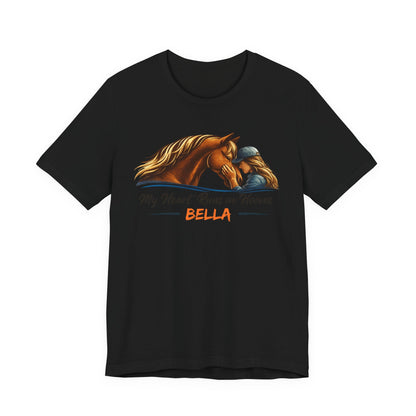 Personalized Heart Runs on Hooves T-Shirt – view 5