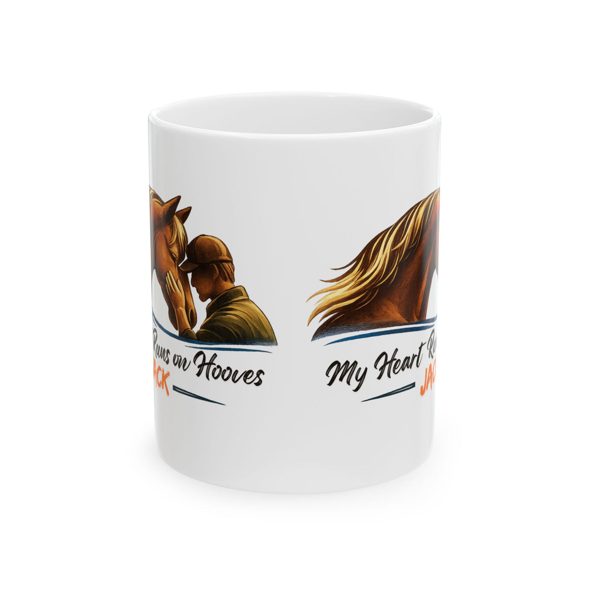 Heart Runs on Hooves Male Ceramic Mug – view 6