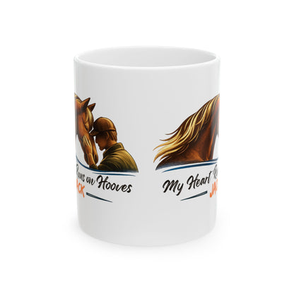 Heart Runs on Hooves Male Ceramic Mug – view 6