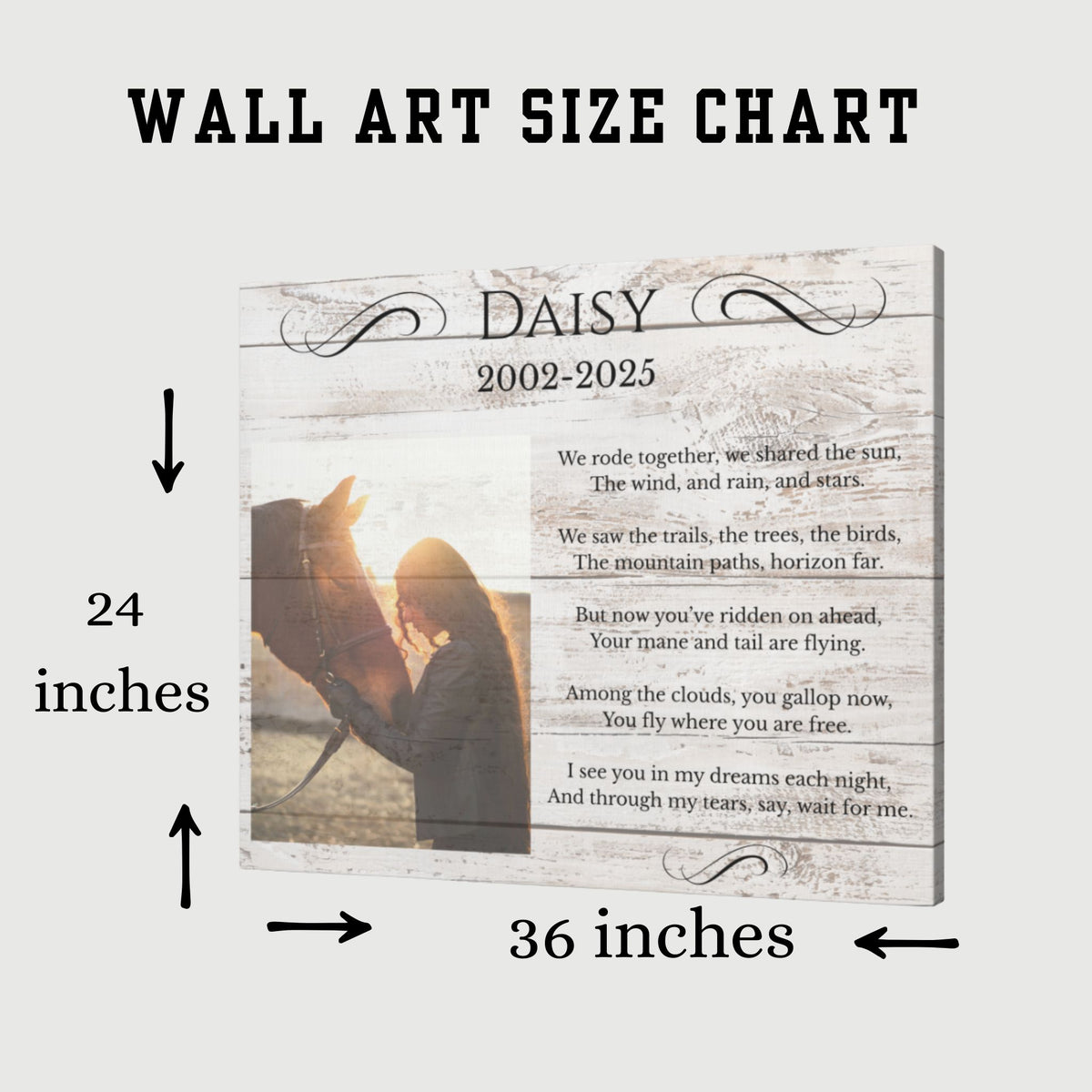 Daisy Horse Memorial Photo Canvas – view 9