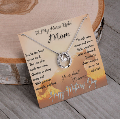 Equestrian Mom Horseshoe Pendant Necklace – view 14