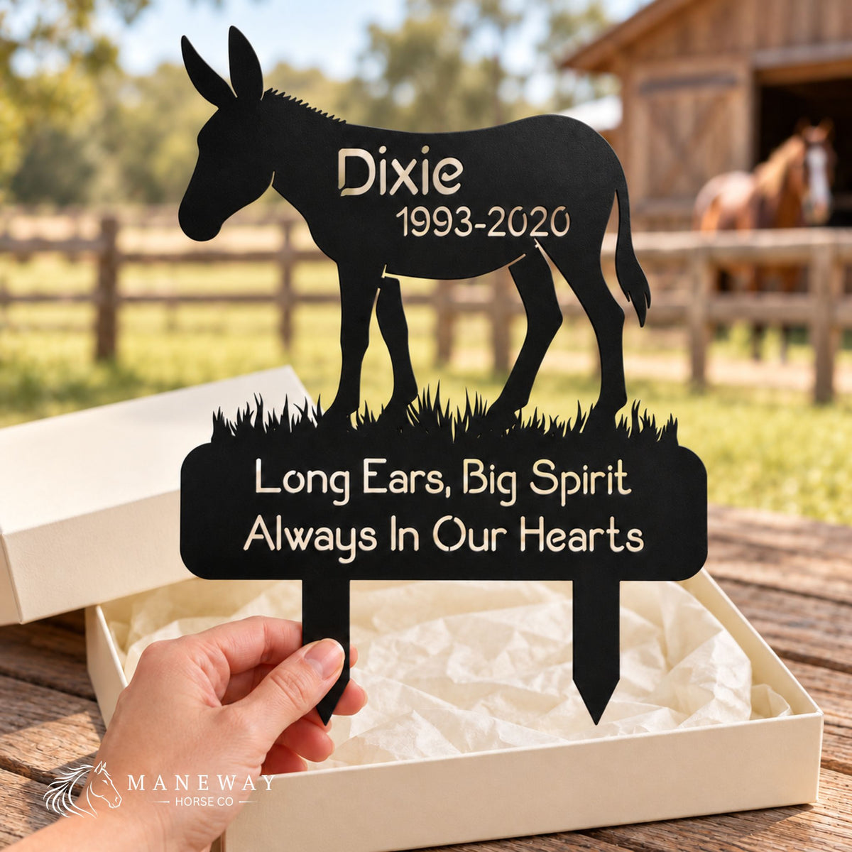 Dixie Donkey Memorial Garden Stake