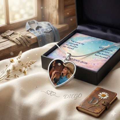 Endless Horizon Horse Photo Heart Necklace – view 9