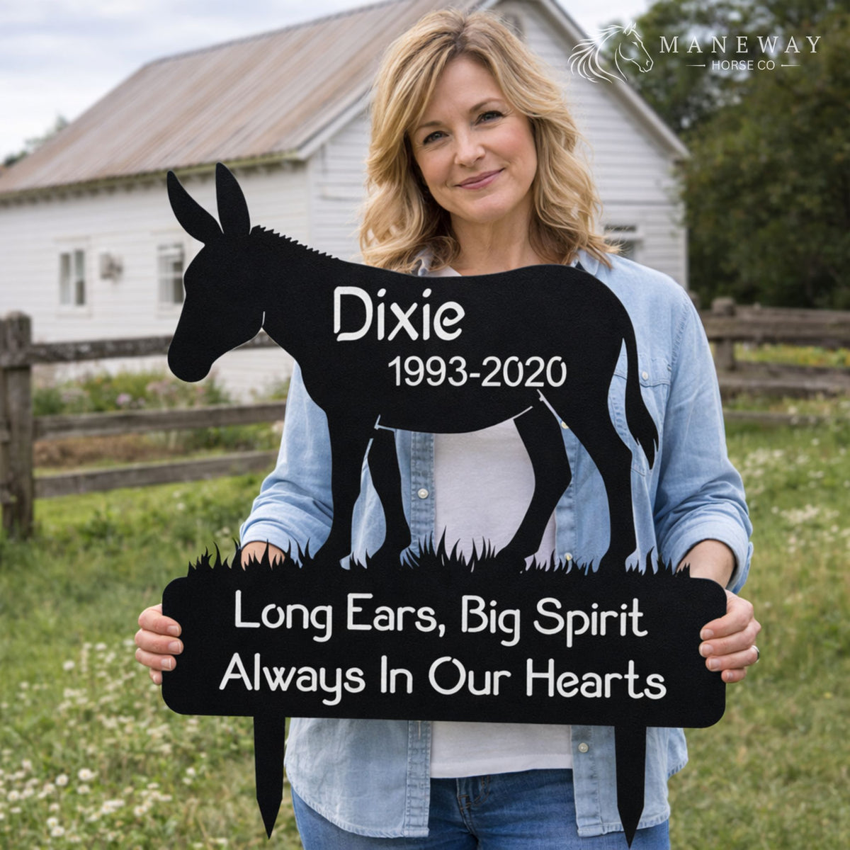 Dixie Donkey Memorial Garden Stake – view 2