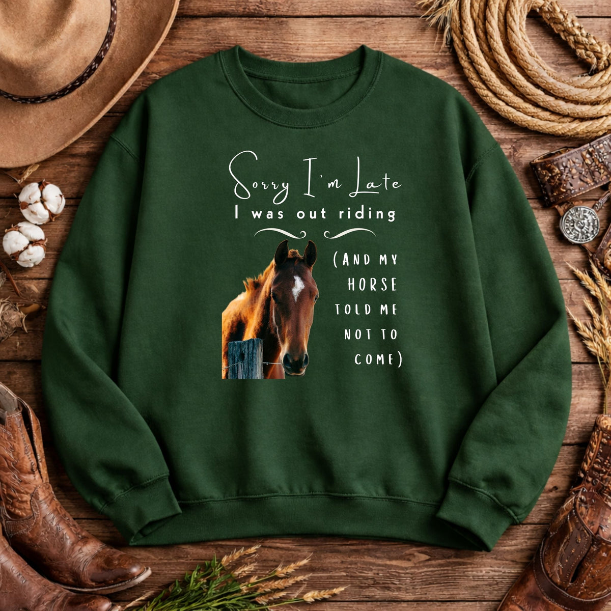 Sorry I'm Late Horse Riding Sweatshirt – view 13