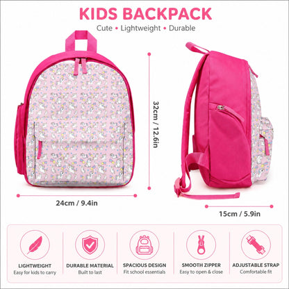 Pastel Unicorn Kids’ Backpack — Pink Trim