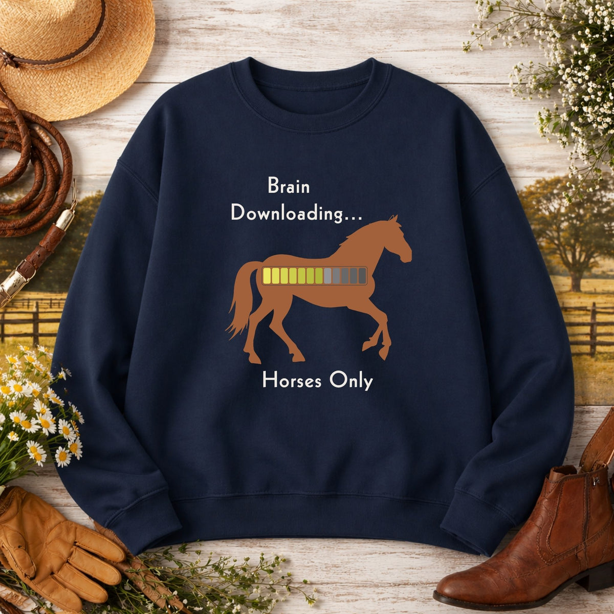 Brain Downloading Horses Sweatshirt – view 4