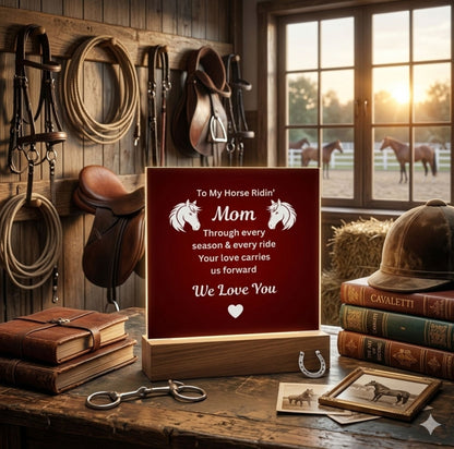 Horse Ridin’ Mom Red Acrylic Plaque – view 3