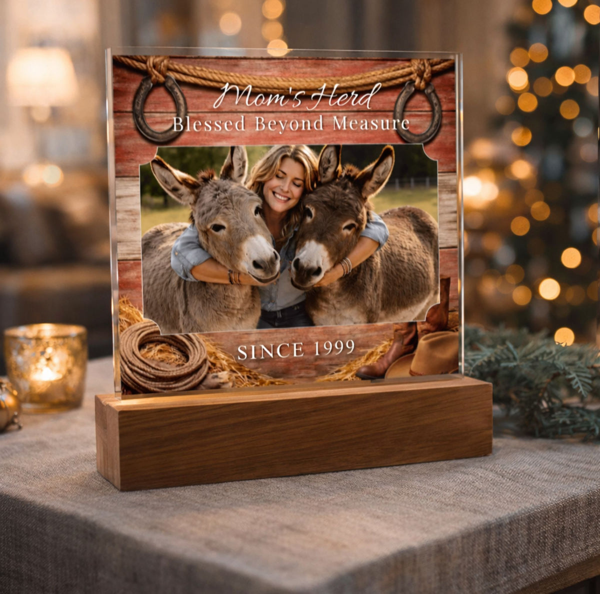 Blessed Donkey Mom Acrylic Photo Plaque