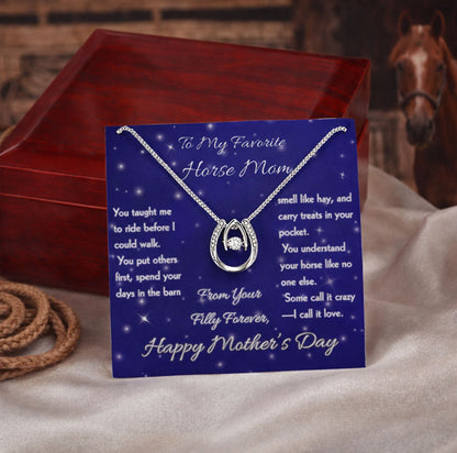 Beloved Horse Mom Horseshoe Necklace – view 4