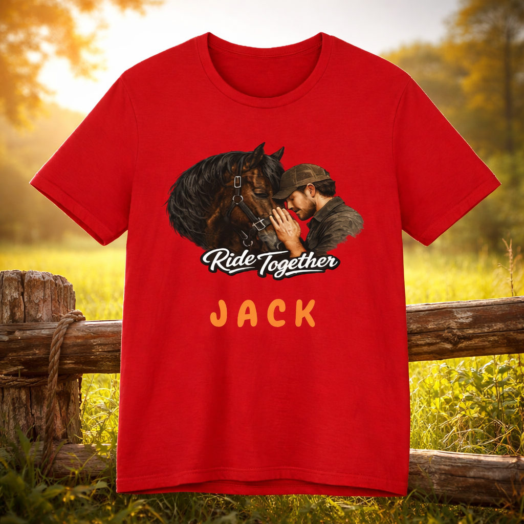 Ride Together Personalized Horse T-Shirt – view 3