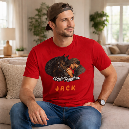 Ride Together Personalized Horse T-Shirt – view 4