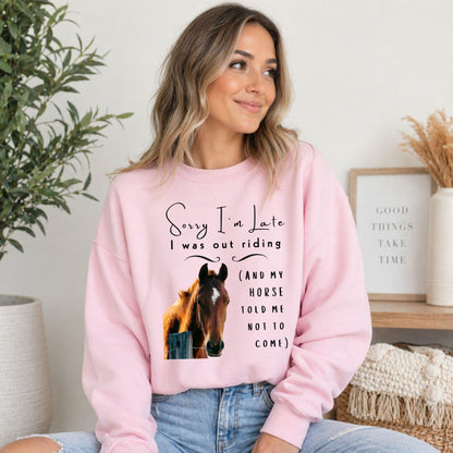 Sorry I'm Late Horse Riding Sweatshirt – view 2