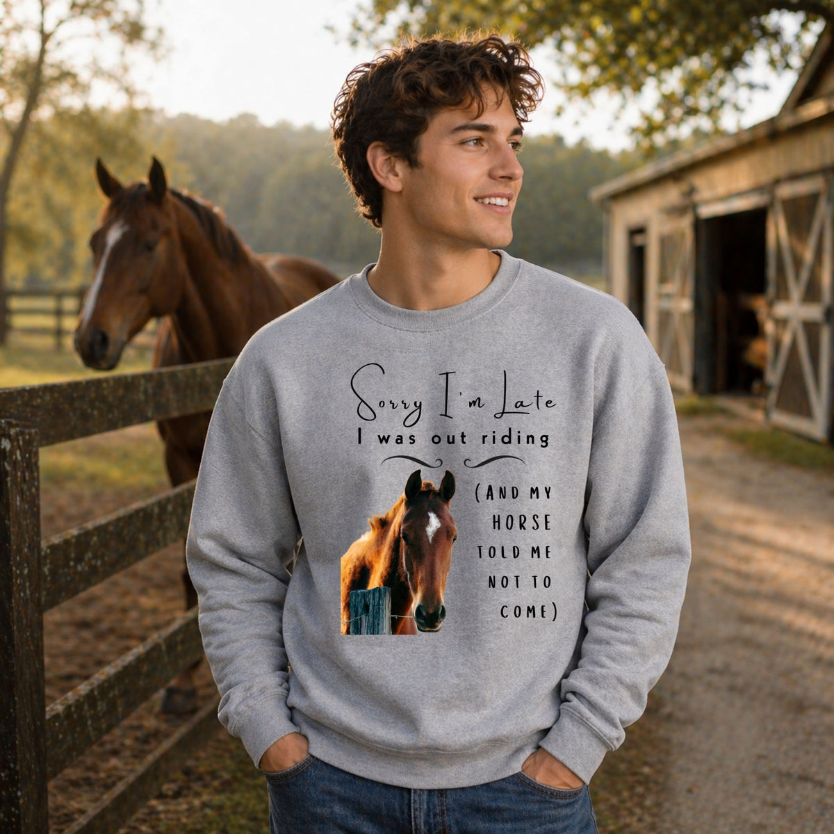 Sorry I'm Late Horse Riding Sweatshirt – view 5