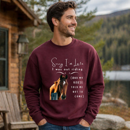 Sorry I'm Late Horse Riding Sweatshirt – view 3