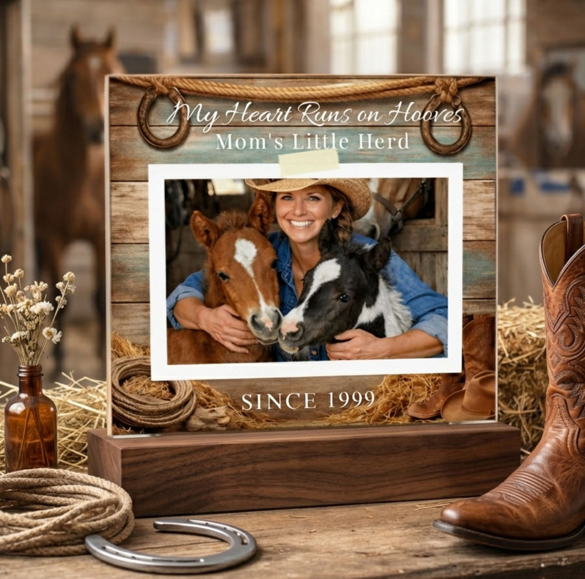 Mom’s Little Herd Horse Photo Plaque – view 4