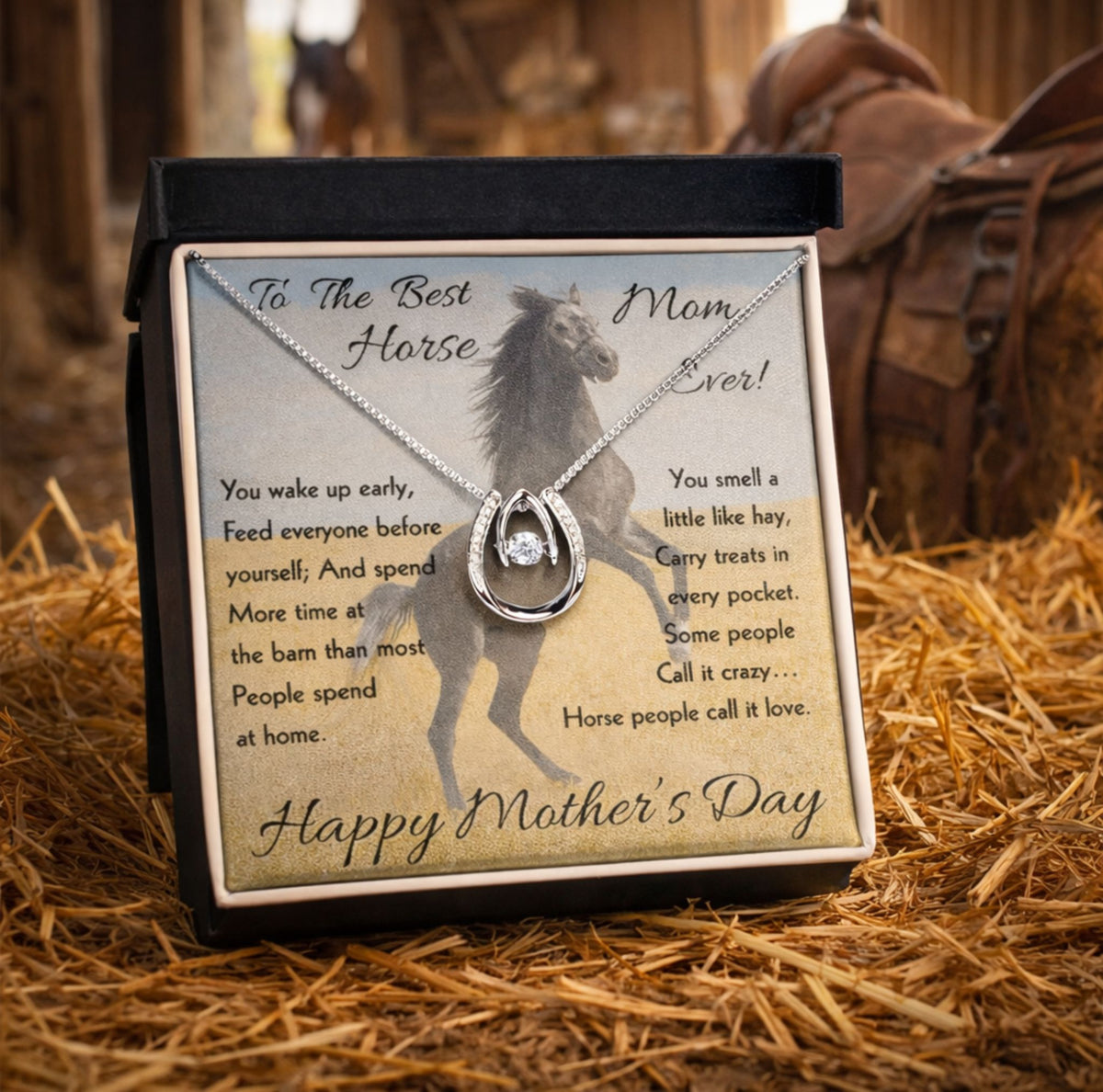 Horse Mom Horseshoe Necklace