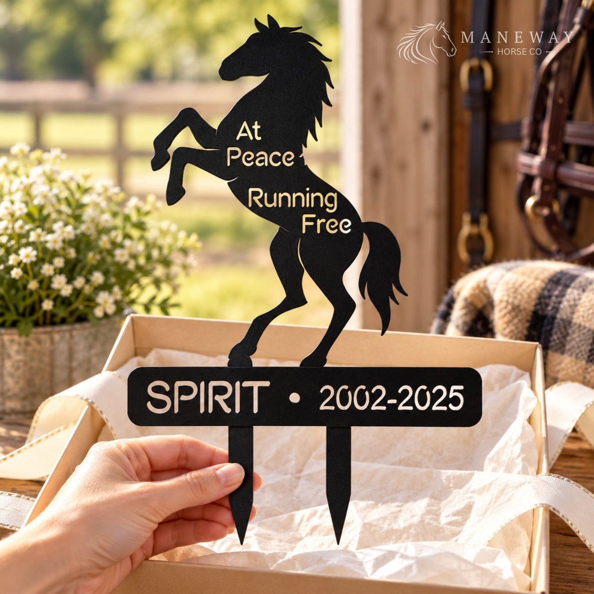 Spirit Rearing Horse Memorial Garden Stake – view 3