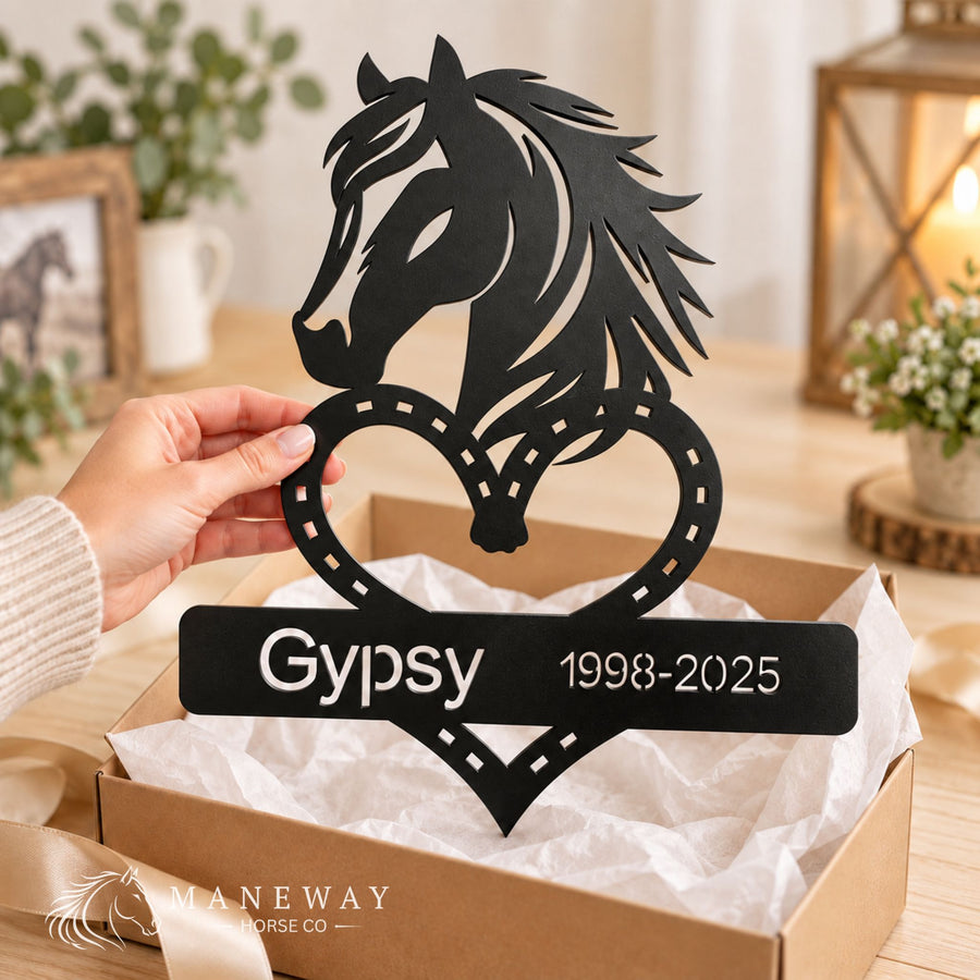 Gipsy Heart-Shaped Memorial Metal Stall Sign