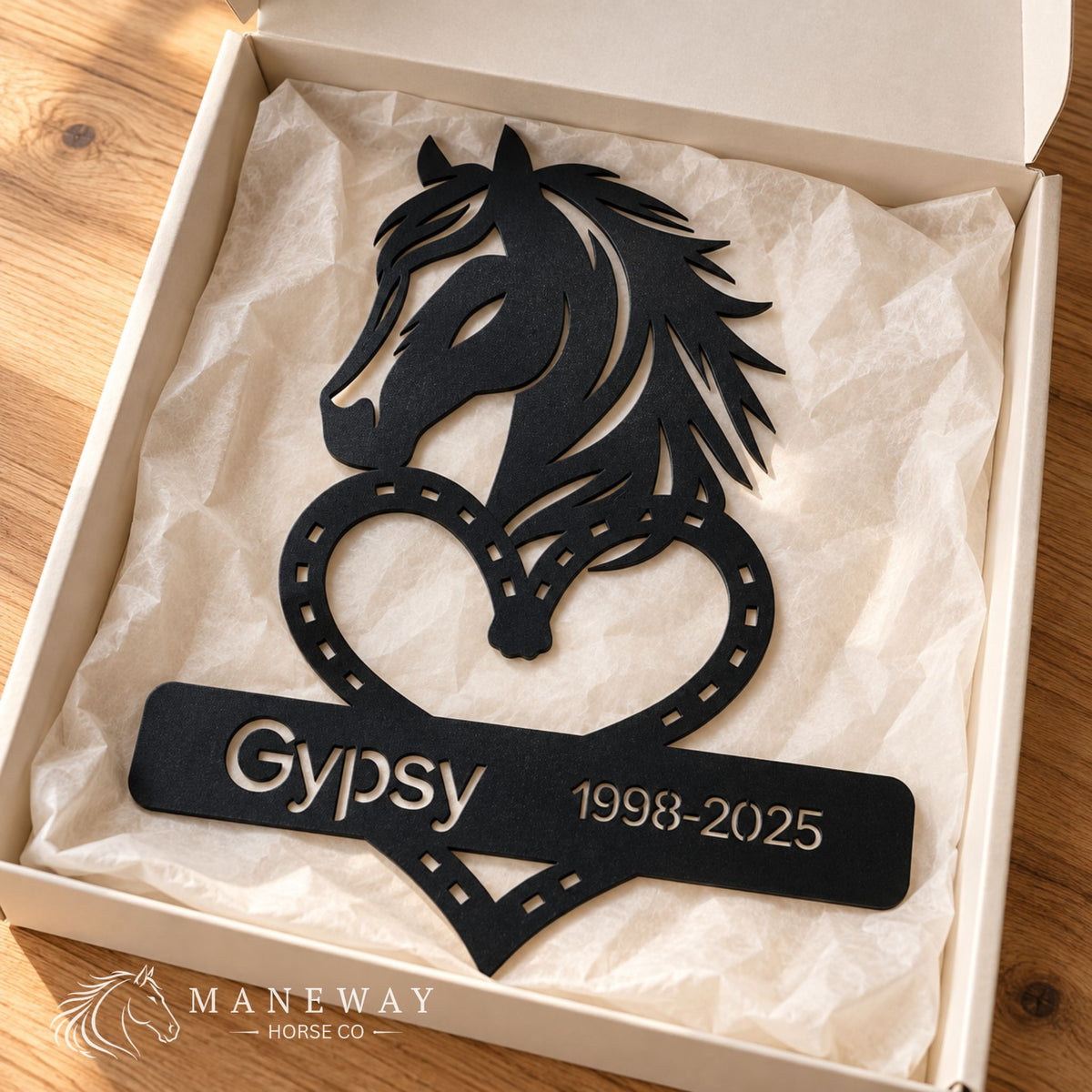 Gipsy Heart-Shaped Memorial Metal Stall Sign – view 4