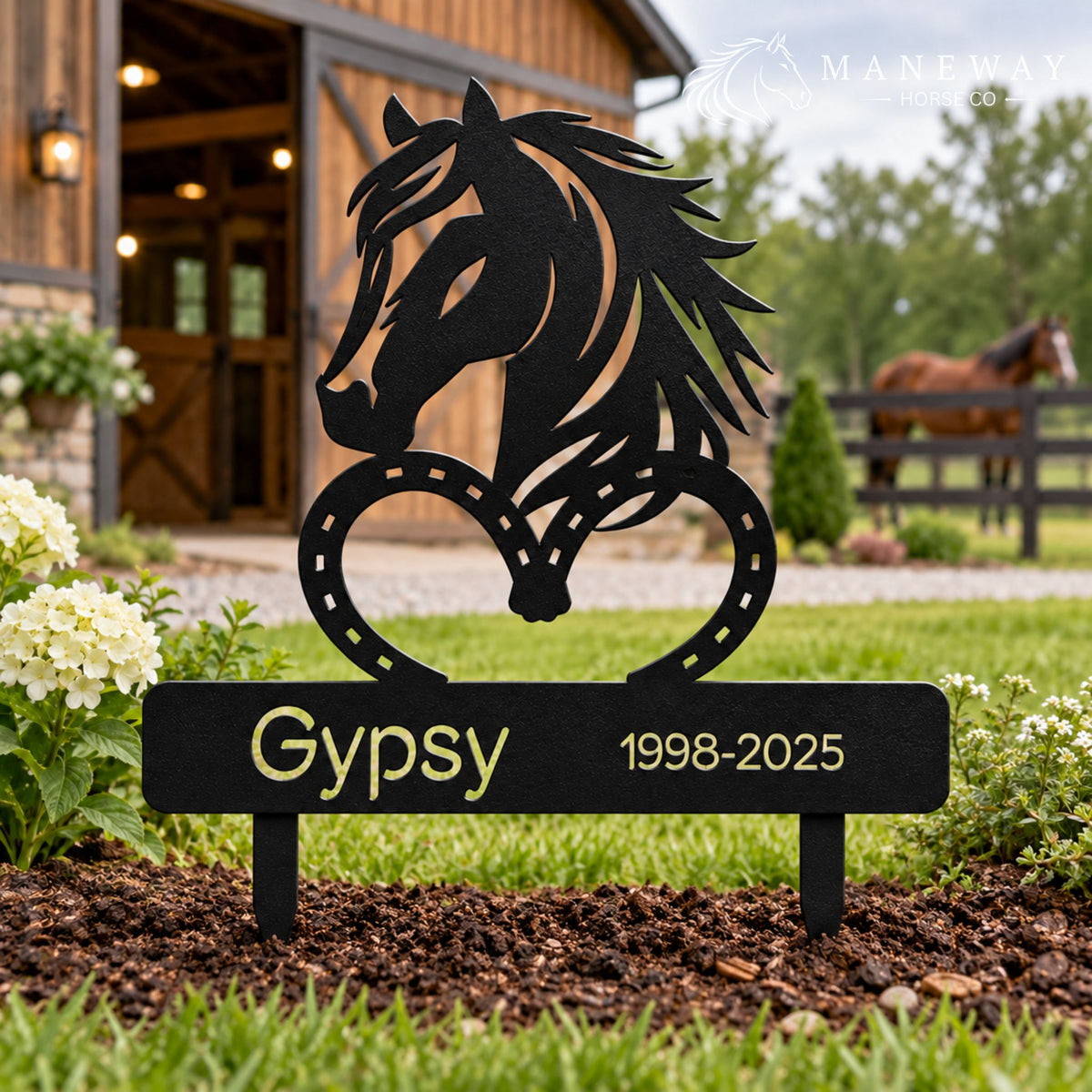 Gipsy Heart-Shaped Memorial Garden Stake – view 2