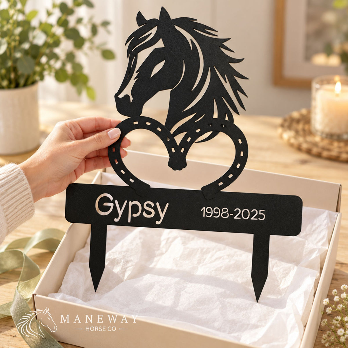 Gipsy Heart-Shaped Memorial Garden Stake – view 3