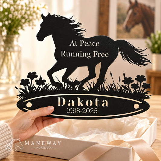 Classic Horse Oval Memorial Metal Sign