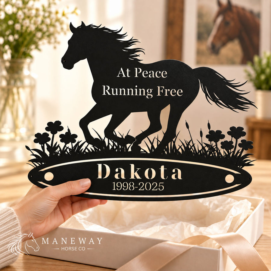 Classic Horse Oval Memorial Metal Sign