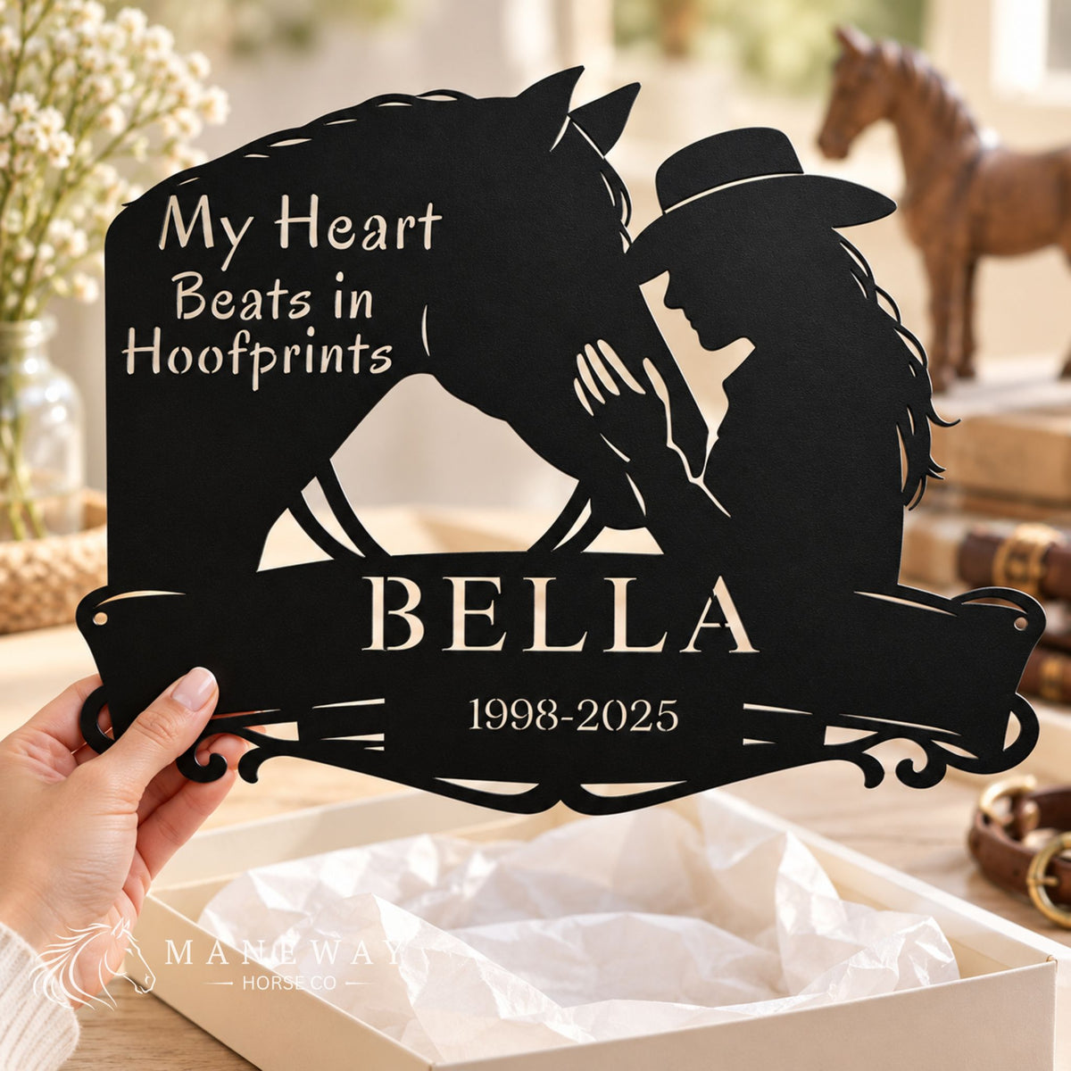 My Heart Beats in Hoofprints Stall Sign – view 3