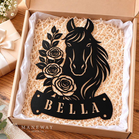 Bella Horse Floral Memorial Stall Sign