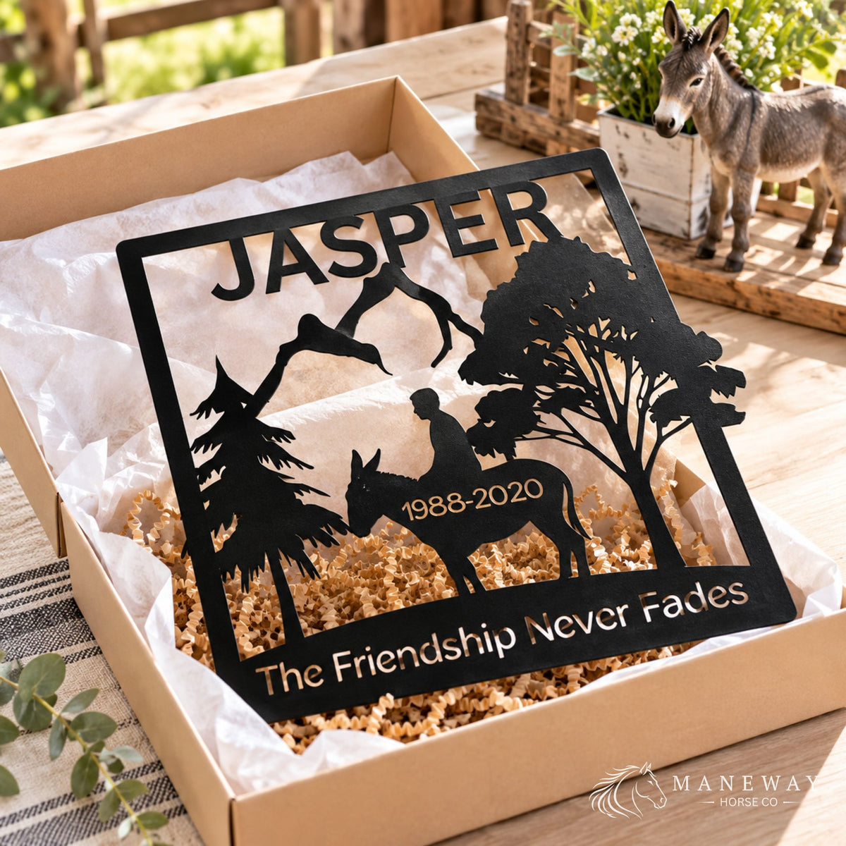 Jasper Donkey Memorial Metal Wall Sign – view 4