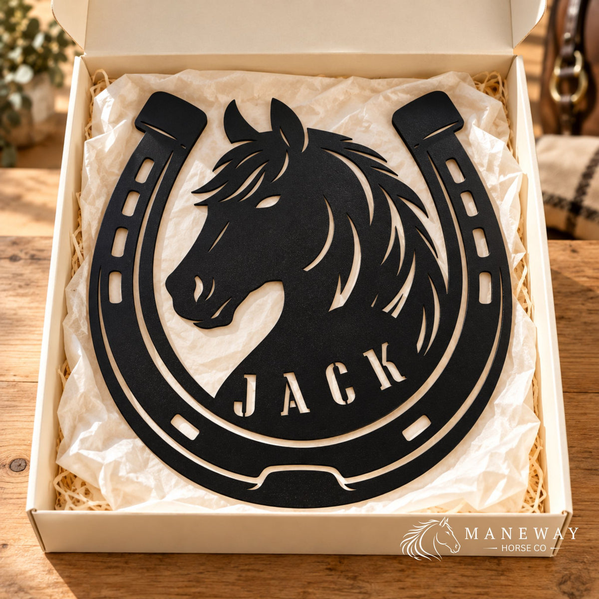 Horseshoe Metal Stall Sign – view 4