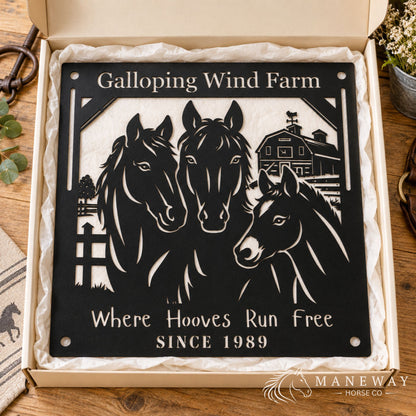 Galloping Horse Wind Farm Metal Sign – view 5