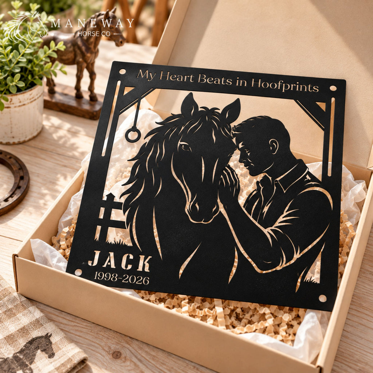 Jack Hoofprints Memorial Metal Stall Sign – view 5