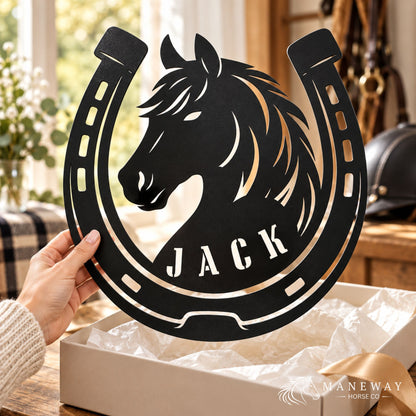 Horseshoe Metal Stall Sign – view 3