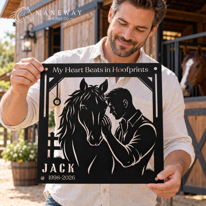Jack Hoofprints Memorial Metal Stall Sign – view 2