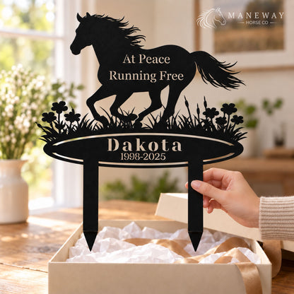 Galloping Floral Horse Memorial Metal Garden Sign – view 3