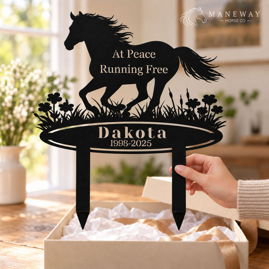Galloping Floral Horse Memorial Metal Garden Sign – view 3