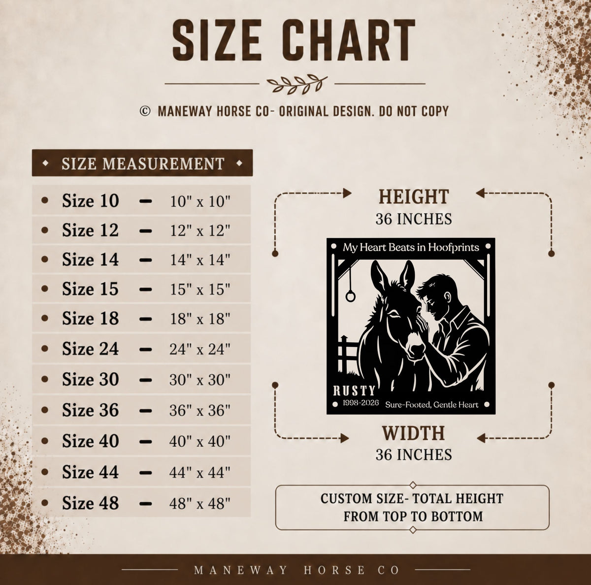 Hoofprints Mule Memorial Metal Stall Sign – view 5