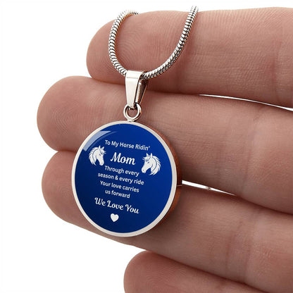 Horse Ridin Mom Circle Necklace – view 4