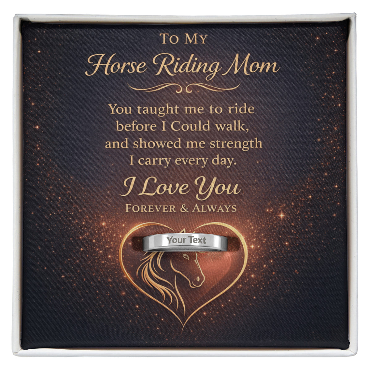 Equestrian Mom Engraved Ring – view 5