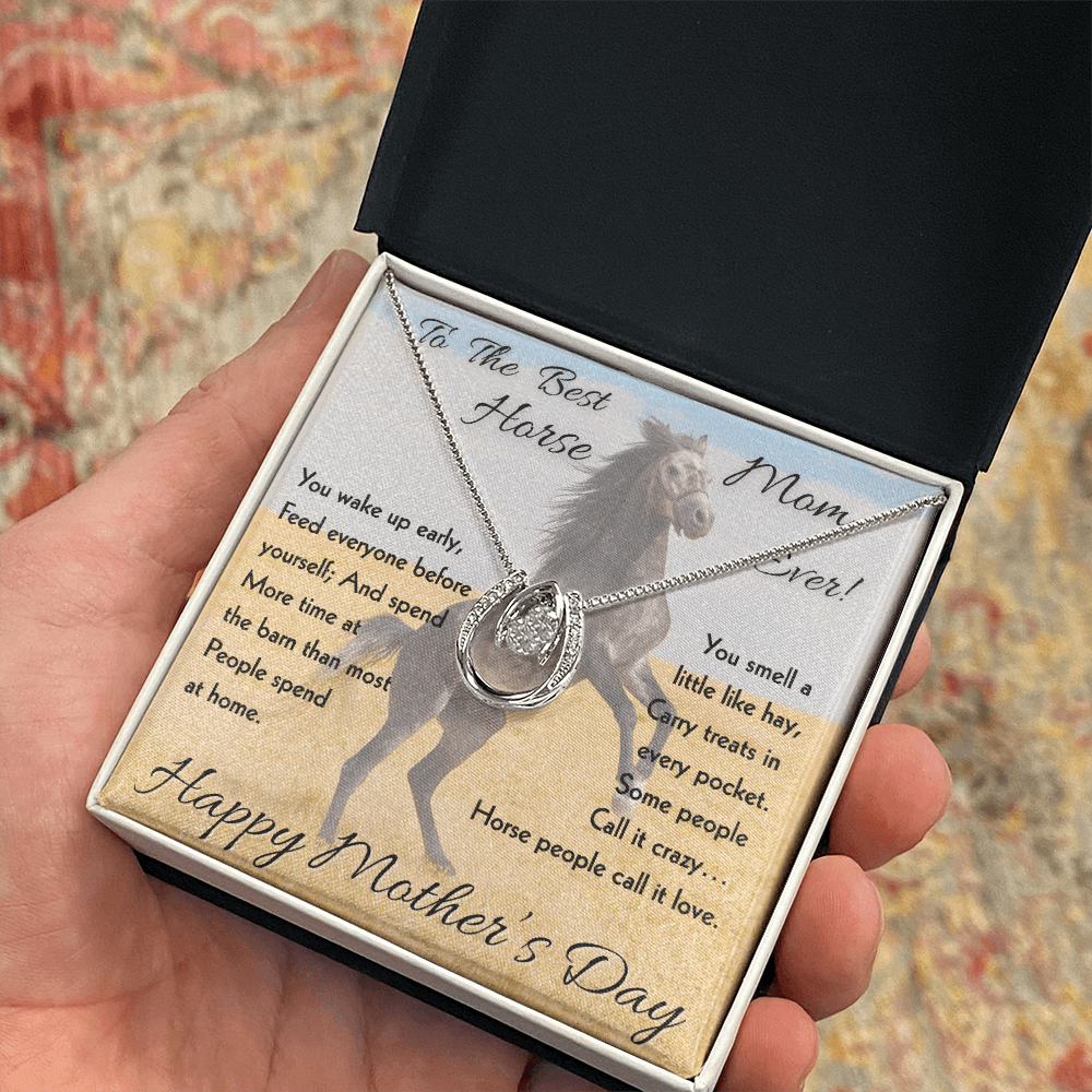 Horse Mom Horseshoe Necklace – view 4