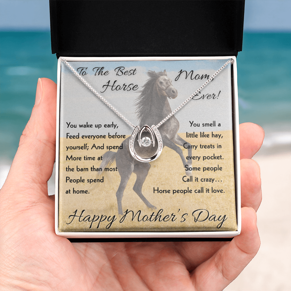 Horse Mom Horseshoe Necklace – view 7