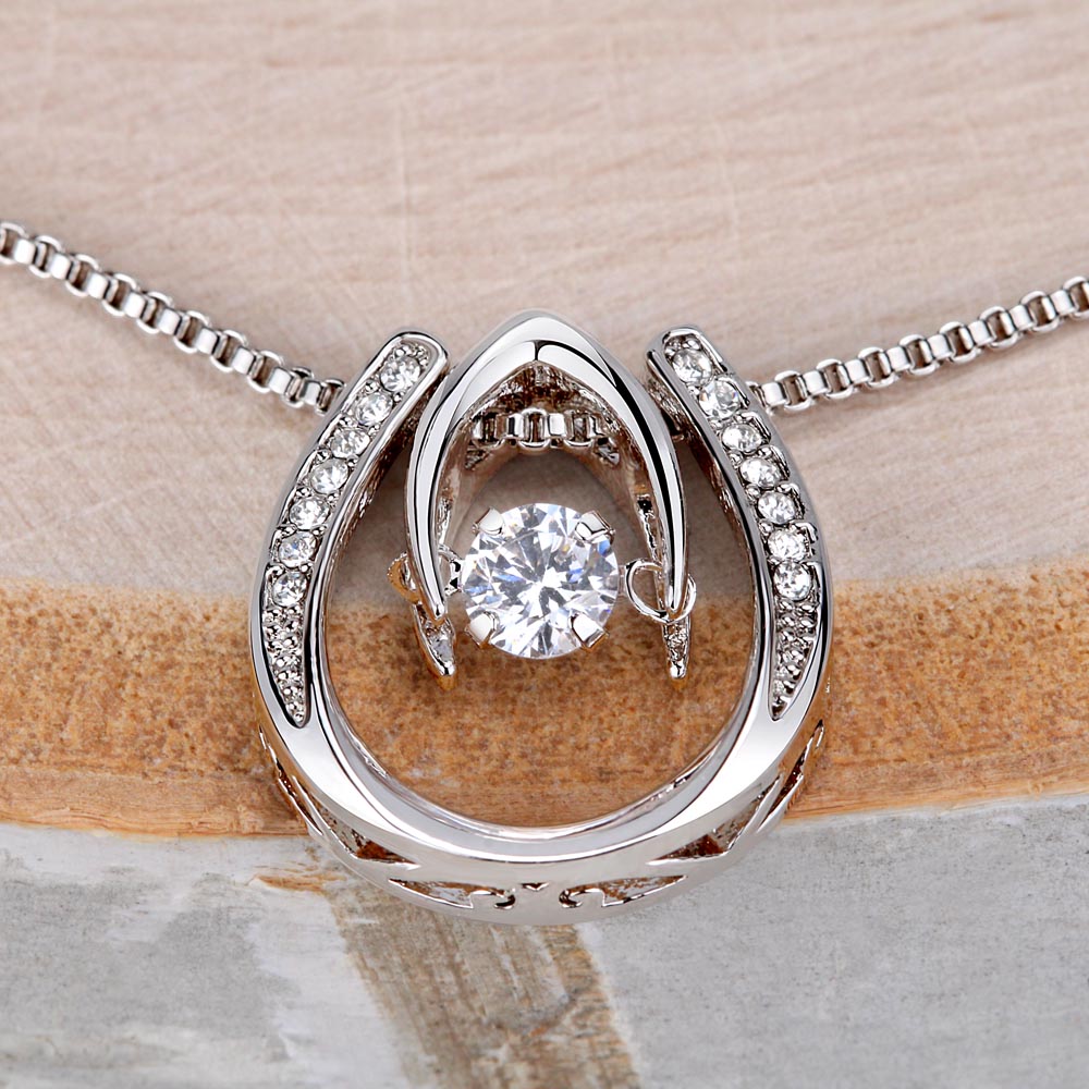 Beloved Horse Mom Horseshoe Necklace – view 6
