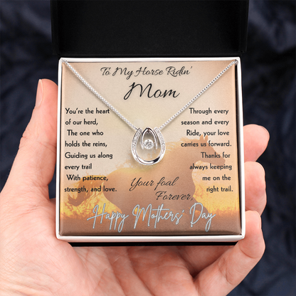 Equestrian Mom Horseshoe Pendant Necklace – view 10