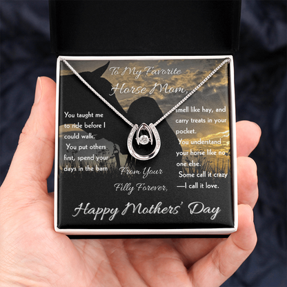 Special Horse Mom Horseshoe Necklace – view 7