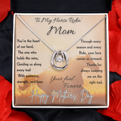 Equestrian Mom Horseshoe Pendant Necklace – view 6